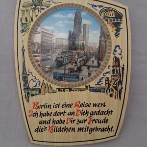 Vintage Mid Century Berlin Wooden Plastic Bubble Wa) Hanging Souvenir